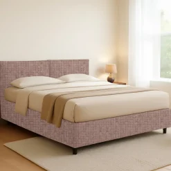 Letti Matrimoniali|Letti Contenitore > Dmora Letto Matrimoniale Sfoderabile Contenitore, Dimensione Materasso 160x190 cm - Lioni Rosa Antico
