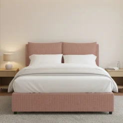 Letto Matrimoniale Rosa Sfoderabile Contenitore, Dimensione Materasso 160x190 cm - Riesi