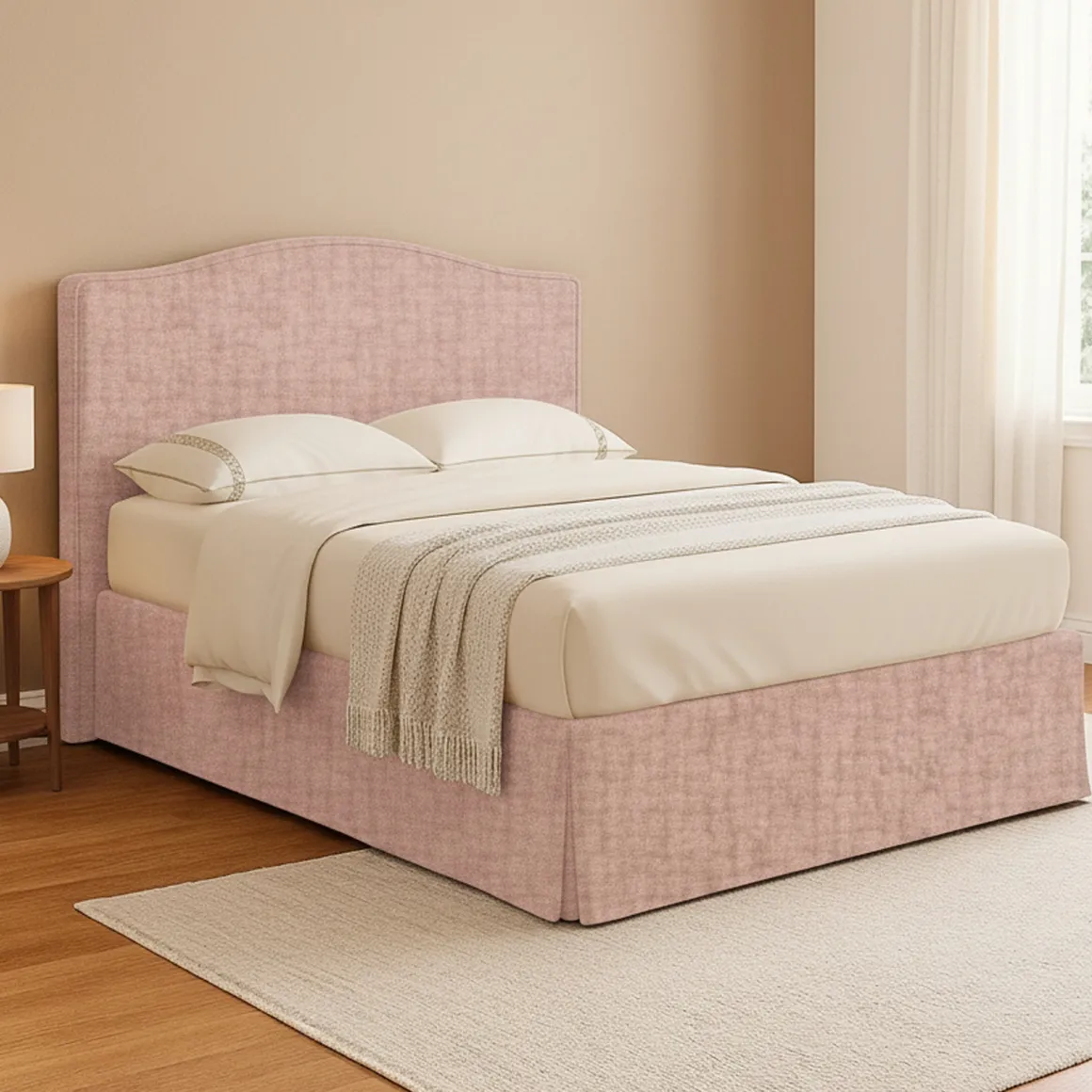 Letto Matrimoniale Rosa Sfoderabile Contenitore, Dimensione Materasso 160x190 cm - Turania