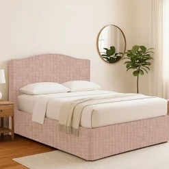 Letti Matrimoniali|Letti Contenitore > Dmora Letto Matrimoniale Sfoderabile Contenitore, Dimensione Materasso 160x200 cm - Orino Rosa