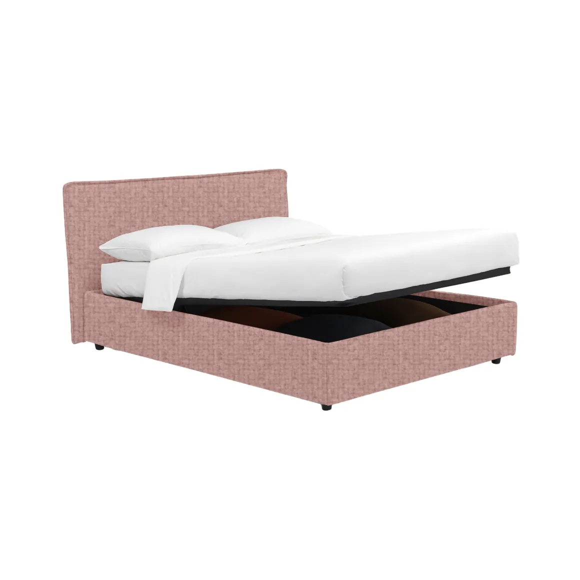 Letto Matrimoniale Rosa Sfoderabile Contenitore, Dimensione Materasso 160x200 cm - Peia