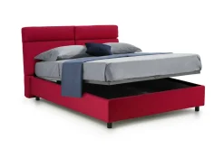 Letto Matrimoniale Rosso Materasso Incluso Sfoderabile, Contenitore Made in Italy - Annus