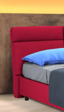 Letto Matrimoniale Rosso Materasso Incluso Sfoderabile, Contenitore Made in Italy - Annus