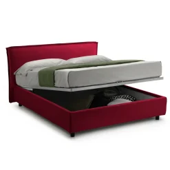 Letto Matrimoniale Rosso Materasso Incluso Sfoderabile, Contenitore Made in Italy - Brunate