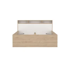 Letto matrimoniale rovere e bianco 169x216cm rivestimento in ecopelle - Enteng