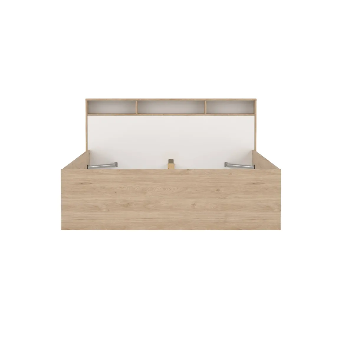 Letto matrimoniale rovere e bianco 169x216cm rivestimento in ecopelle - Enteng