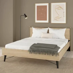 Letti Matrimoniali > Dmora Letto matrimoniale rovere 172x206cm classico - Marche Marrone Rovere