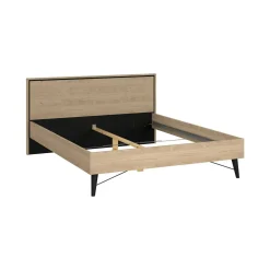 Letti Matrimoniali > Dmora Letto matrimoniale rovere 172x206cm classico - Marche Marrone Rovere
