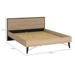 Letti Matrimoniali > Dmora Letto matrimoniale rovere 192x206cm - Ghebbo Marrone Rovere