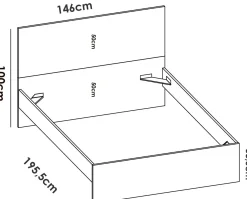 Letto matrimoniale rovere 205x166cm - Lana
