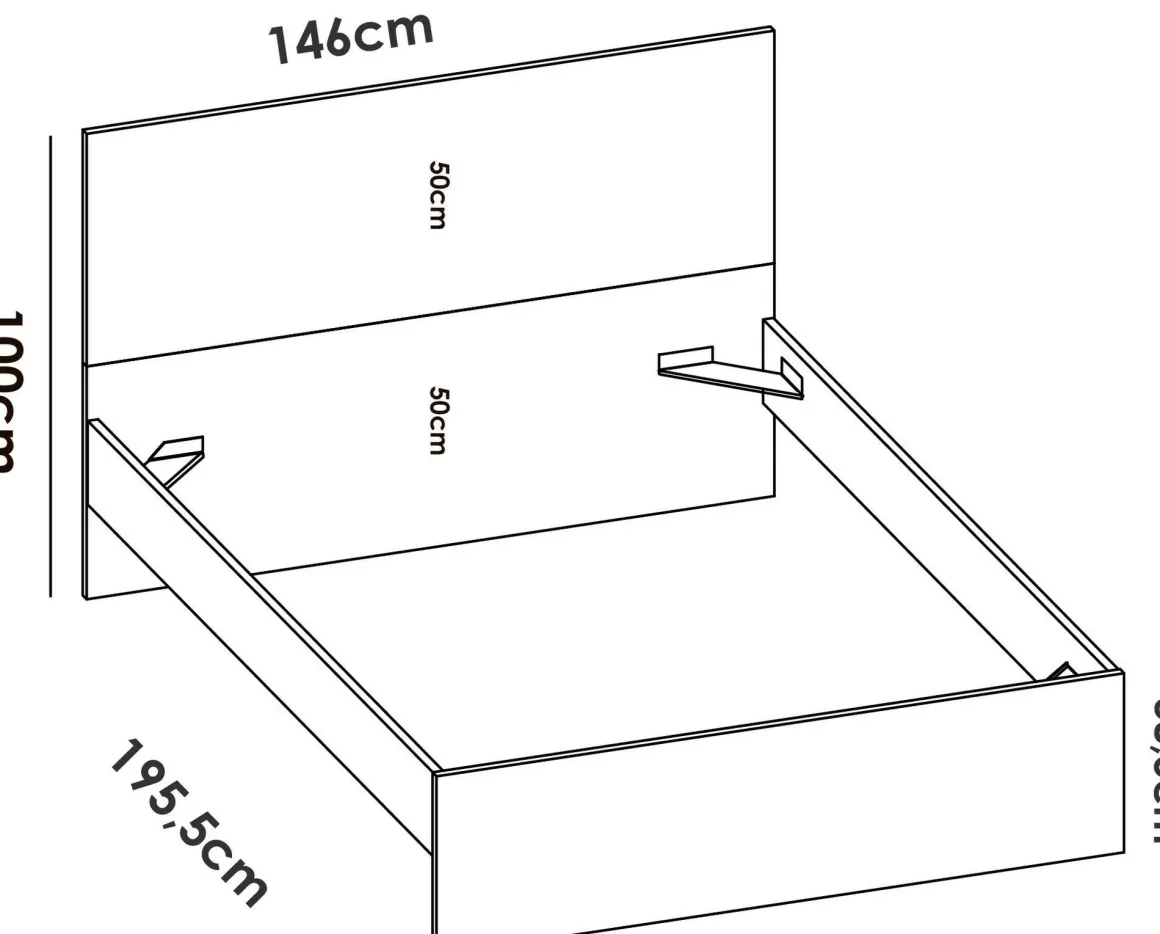 Letto matrimoniale rovere 205x166cm - Lana