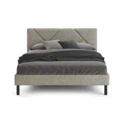 Letti Matrimoniali > Dmora Letto matrimoniale tortora 169x204cm imbottito - Morpheus Grigio