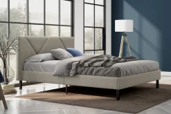 Letti Matrimoniali > Dmora Letto matrimoniale tortora 169x204cm imbottito - Morpheus Grigio