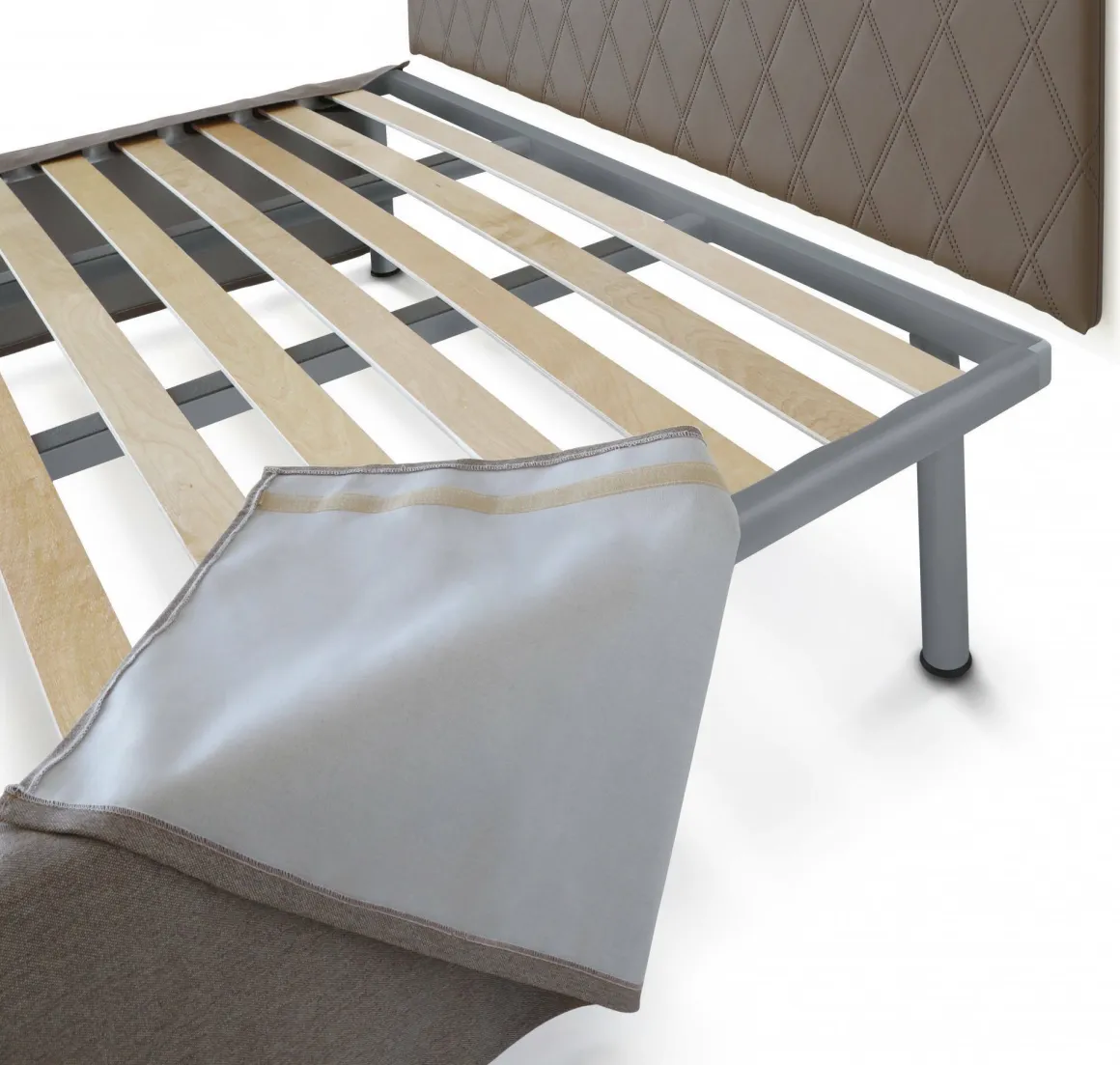 Letto matrimoniale tortora 5x170cm con materasso - Delinda