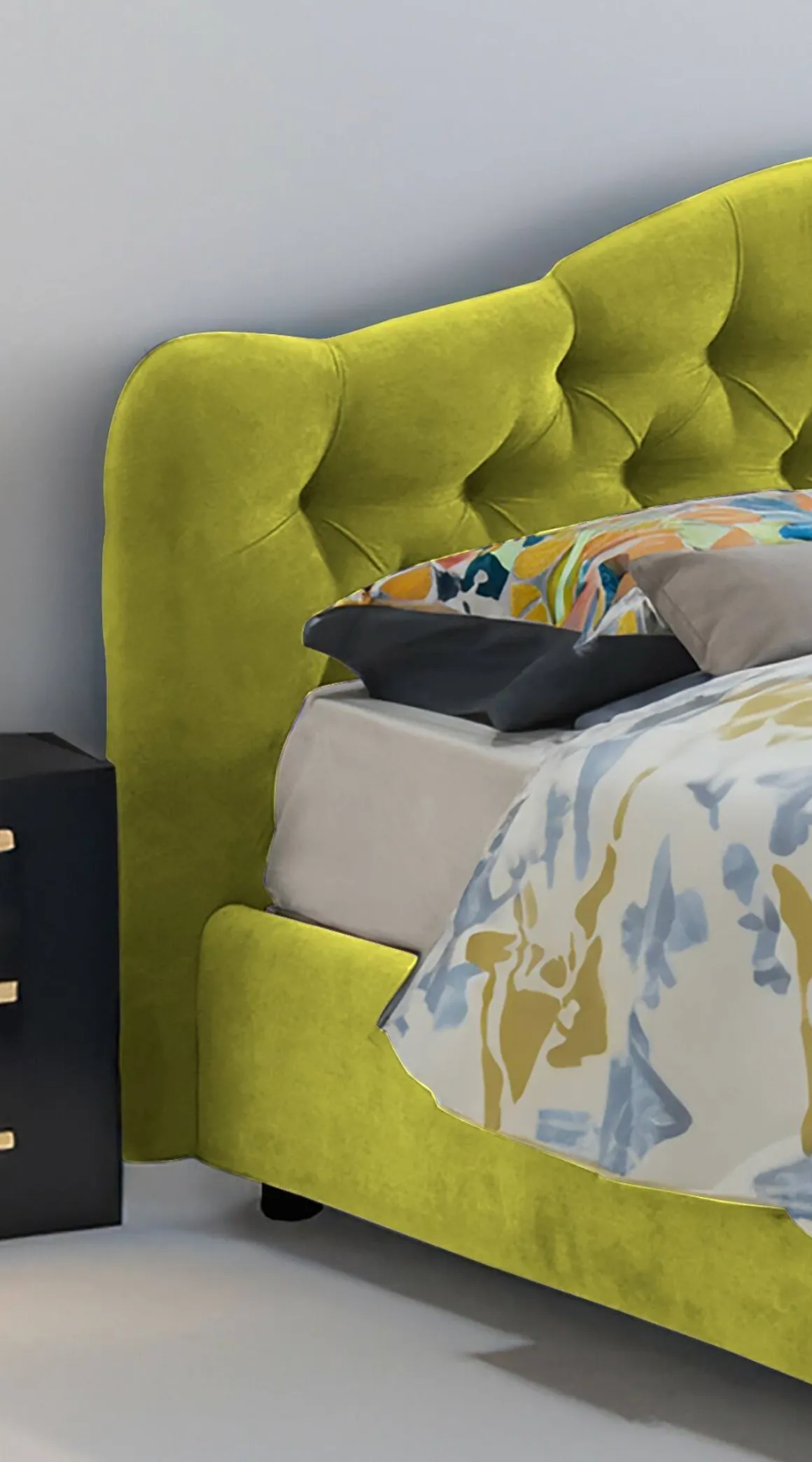 Letto Matrimoniale Verde Materasso Incluso Sfoderabile, Contenitore Made in Italy - Alfer