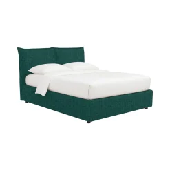 Letto Matrimoniale Verde Petrolio Sfoderabile Contenitore, Dimensione Materasso 160x190 cm - Calcio