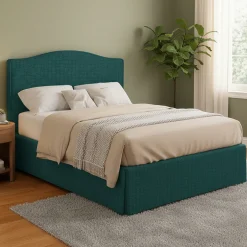 Letto Matrimoniale Verde Petrolio Sfoderabile Contenitore, Dimensione Materasso 160x190 cm - Turania