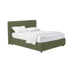 Letto Matrimoniale Verde Sfoderabile Contenitore, Dimensione Materasso 160x190 cm - Fasanella
