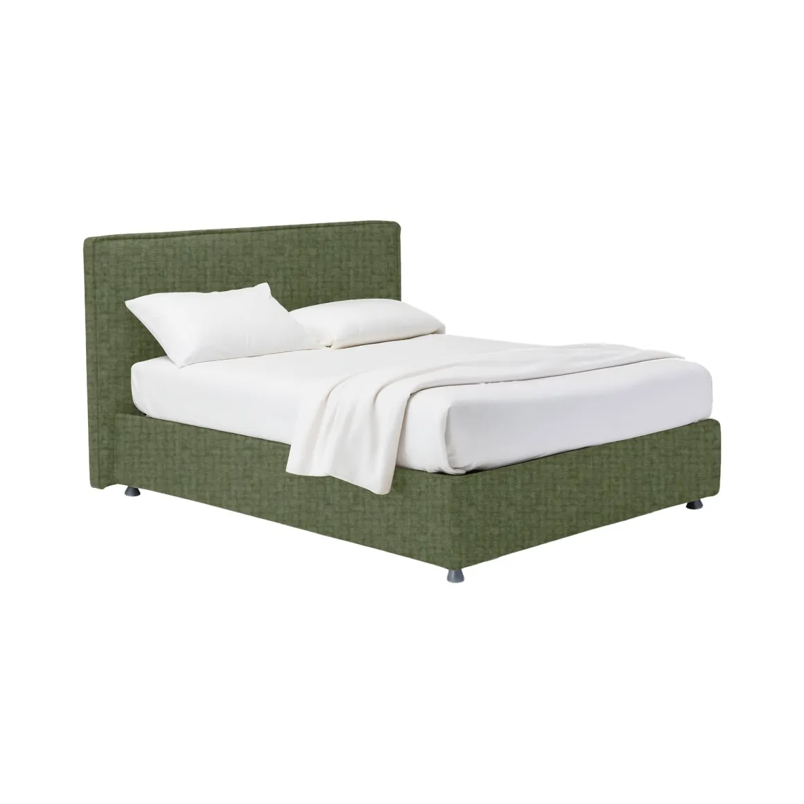 Letto Matrimoniale Verde Sfoderabile Contenitore, Dimensione Materasso 160x200 cm - Lenta