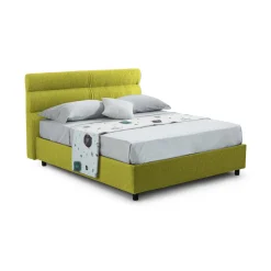 Letto Matrimoniale Verde Sfoderabile Contenitore, Dimensione Materasso 160x200 cm Made in Italy - Briaglia