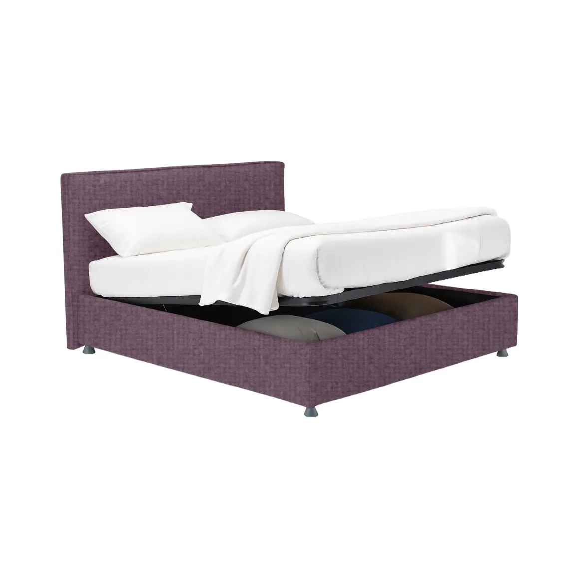 Letto Matrimoniale Viola Lilla Sfoderabile Contenitore, Dimensione Materasso 160x190 cm - Fasanella