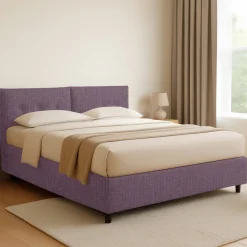 Letto Matrimoniale Viola Lilla Sfoderabile Contenitore, Dimensione Materasso 160x190 cm - Levice