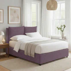 Letto Matrimoniale Viola Lilla Sfoderabile Contenitore, Dimensione Materasso 160x190 cm - Riesi