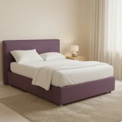 Letto Matrimoniale Viola Lilla Sfoderabile Contenitore, Dimensione Materasso 160x200 cm - Lenta