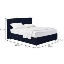 Letti Matrimoniali|Letti Contenitore > Dmora Letto Matrimoniale Sfoderabile Contenitore, Dimensione Materasso 160x190 cm - Issime Viola Scuro