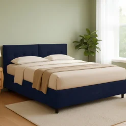 Letto Matrimoniale Viola Scuro Sfoderabile Contenitore, Dimensione Materasso 160x190 cm - Levice