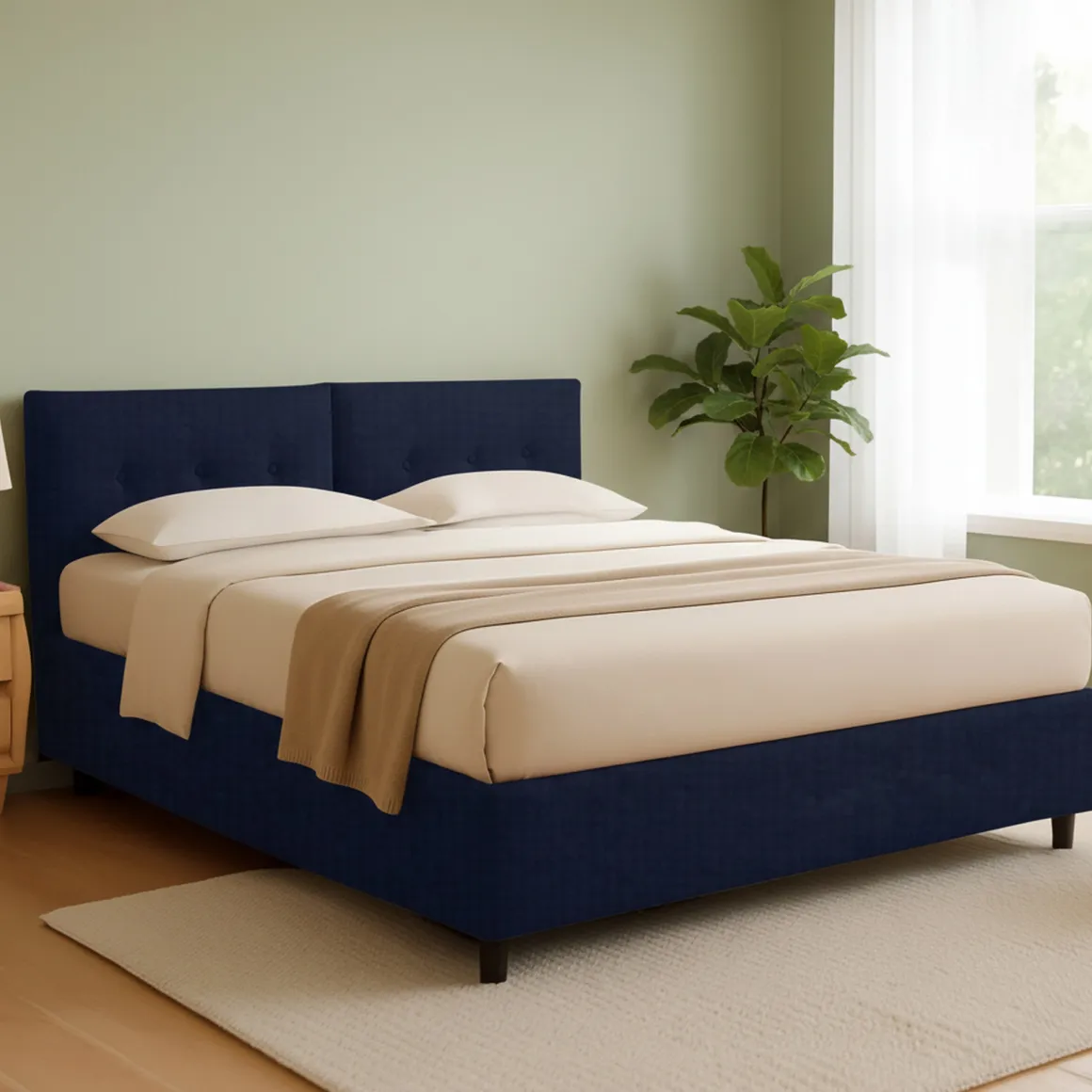 Letto Matrimoniale Viola Scuro Sfoderabile Contenitore, Dimensione Materasso 160x190 cm - Levice