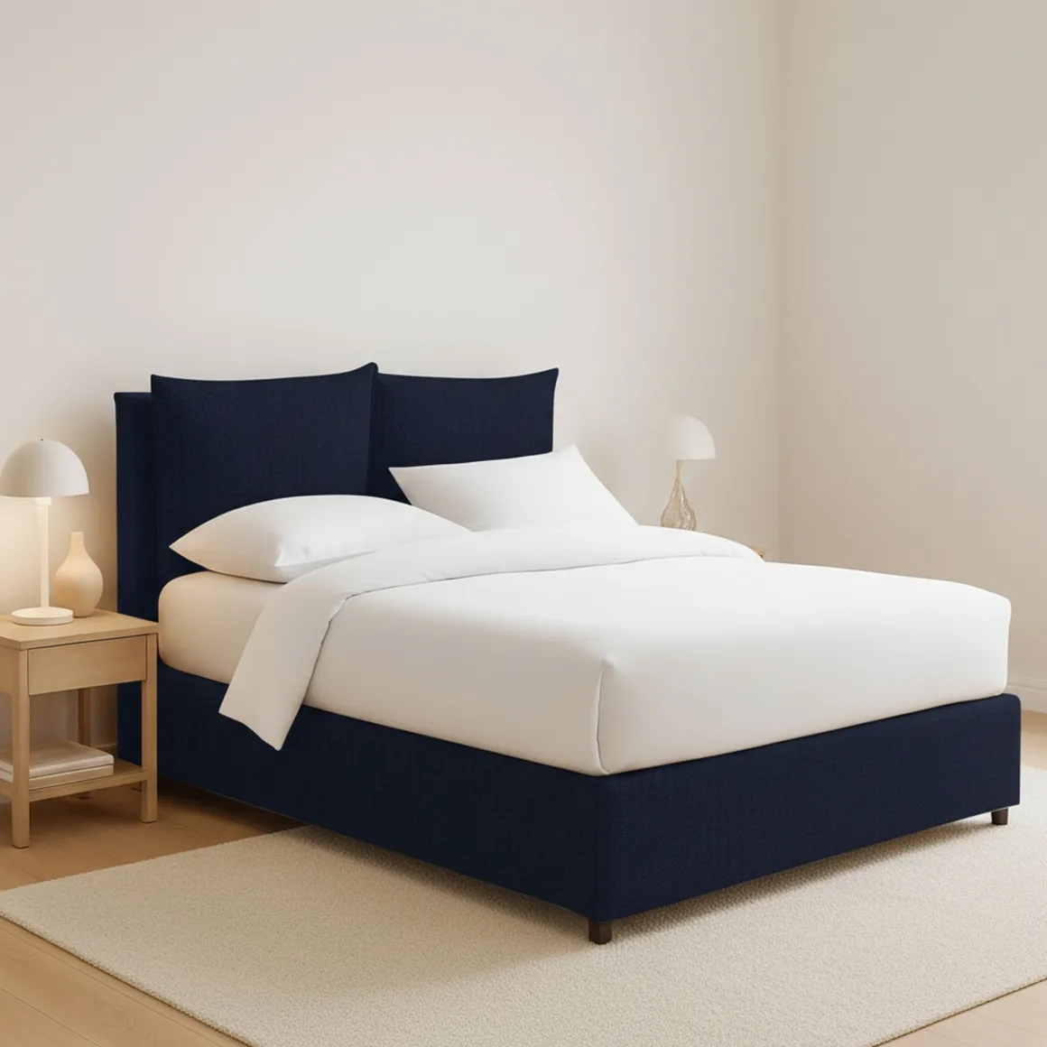 Letto Matrimoniale Viola Scuro Sfoderabile Contenitore, Dimensione Materasso 160x190 cm - Riesi