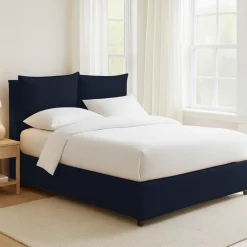 Letto Matrimoniale Viola Scuro Sfoderabile Contenitore, Dimensione Materasso 160x200 cm - Davoli