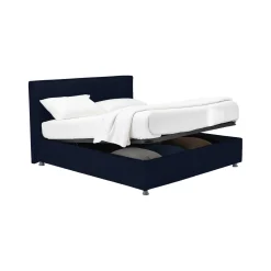 Letto Matrimoniale Viola Scuro Sfoderabile Contenitore, Dimensione Materasso 160x200 cm - Lenta