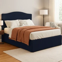 Letto Matrimoniale Viola Scuro Sfoderabile Contenitore, Dimensione Materasso 160x200 cm - Orgiano