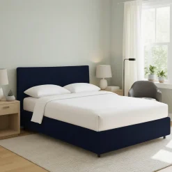 Letto Matrimoniale Viola Scuro Sfoderabile Contenitore, Dimensione Materasso 160x200 cm - Peia
