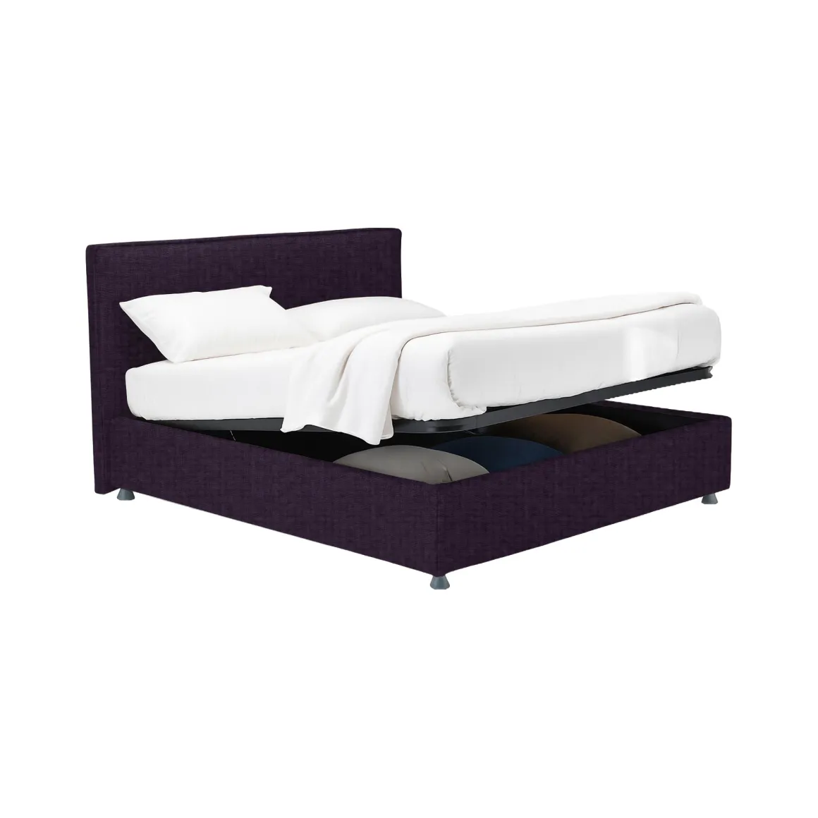 Letto Matrimoniale Viola Sfoderabile Contenitore, Dimensione Materasso 160x190 cm - Fasanella