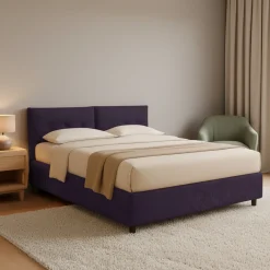 Letto Matrimoniale Viola Sfoderabile Contenitore, Dimensione Materasso 160x190 cm - Levice