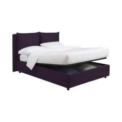 Letto Matrimoniale Viola Sfoderabile Contenitore, Dimensione Materasso 160x200 cm - Davoli