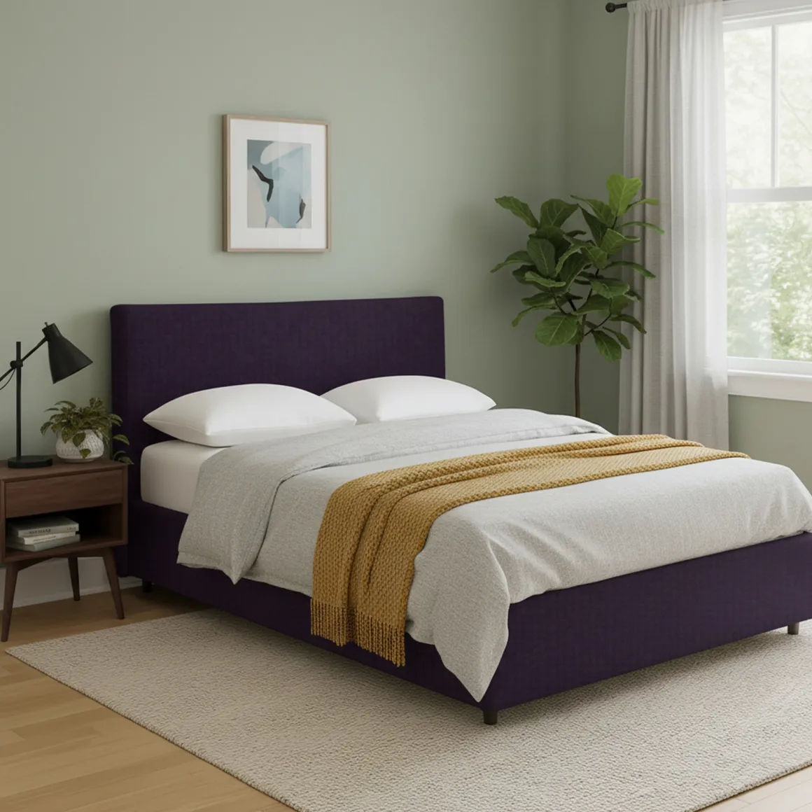 Letto Matrimoniale Viola Sfoderabile Contenitore, Dimensione Materasso 160x200 cm - Peia