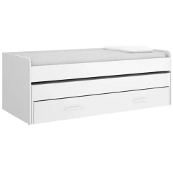 Letti Per Bambini > Dmora Letto per Bambini Contenitore Letto Superiore Adatto a Rete 90x200 cm Senza Piedini, Letto Inferiore Rete non Necessaria, - Glorenza Bianco