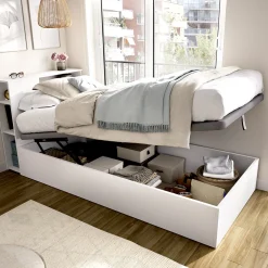 Letto per Bambini Bianco Contenitore, Dimensione Materasso 90x190 cm - Kenai