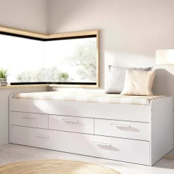 Cameretta|Letti Estraibili > Dmora Letto per bambini 4 cassetti 194x95cm - Aftro Bianco