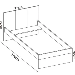Letto per bambini classico 196x97cm bianco e rovere - Allegro