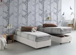 Letto 1 piazza con contenitore bianco 95x205cm chic - Agenta