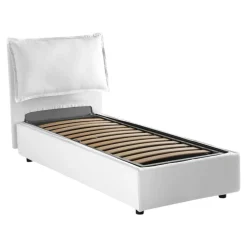 Letti Singoli|Letti Contenitore > Dmora Letto 1 piazza con contenitore 95x205cm design - Aren Bianco