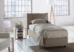 Letto 1 piazza con contenitore tortora 95x205cm chic - Aren