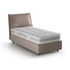 Letto 1 piazza con contenitore tortora 95x205cm chic - Aren