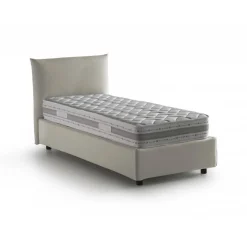 Letti Singoli|Letti Contenitore > Dmora Letto 1 piazza contenitore 110x215cm rivestimento in tessuto - Astianatte Beige