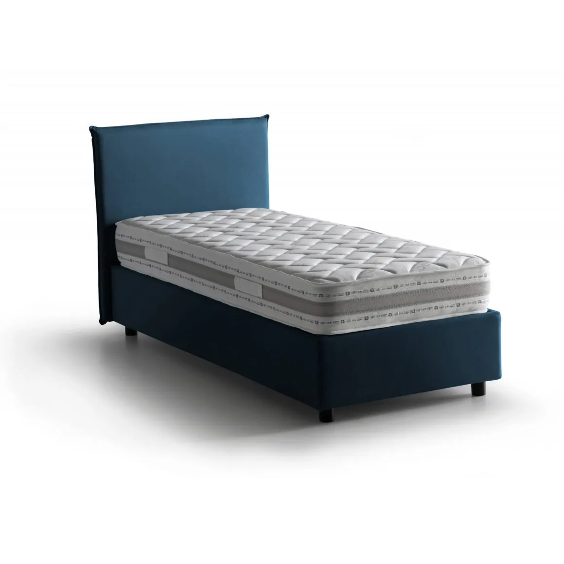 Letto 1 piazza contenitore blu 95x205cm adatto per materasso 190x80 cm - Astor